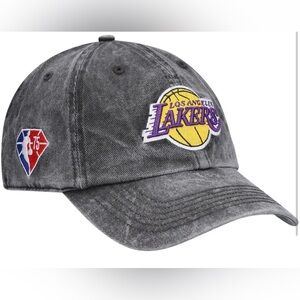 Los Angeles Lakers '47 Black 75th Anniversary Rocker Clean Up Adjustable Hat